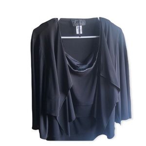 Three piece evening attire.